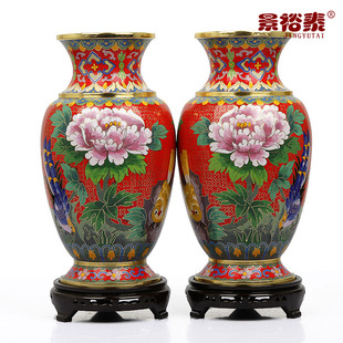 景泰蓝花瓶摆件10寸北京特色铜胎生日礼物外事结婚商务工艺品