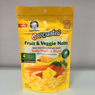 任5包邮17年12月美国嘉宝Gerber热带水果酸奶溶溶豆溶豆小溶豆28