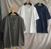 2014初夏新长袖圆领女款原创民族风衬衫衬衣，中式亚麻t恤大码外套