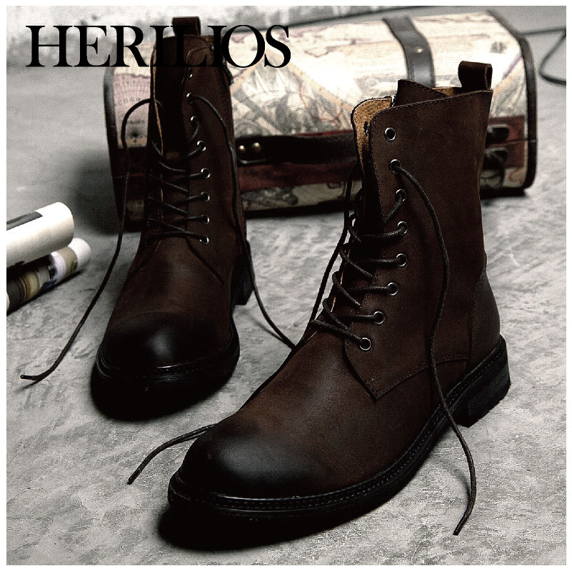 leather high top boots