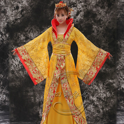 古裝 服裝貴妃唐朝皇後仙女拖尾表演服大擺新娘漢服公主古代女裝在類目 女裝/女士精品, 唐裝/民族服裝/舞臺服裝, 民族服裝/舞臺裝中 - 來自Buy2taobao.com提供專業的淘寶代購服務