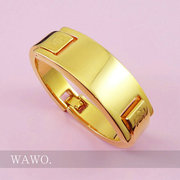 wawo欧美高端大牌打标饰品，夸张质感厚重电镀真金手镯