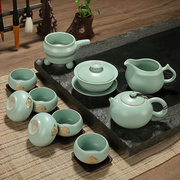 汝窑茶具套装家用陶瓷功夫茶具盖碗茶杯汝瓷开片红茶泡茶西施壶整