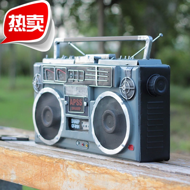 复古做旧收音机模型家居装饰品摄影道具老式铁艺录音机摆件包邮|ruв категории Домашний быт, украшения - от Buy2taobao.com для оказания профессиональной услуги покупки агента Taobao