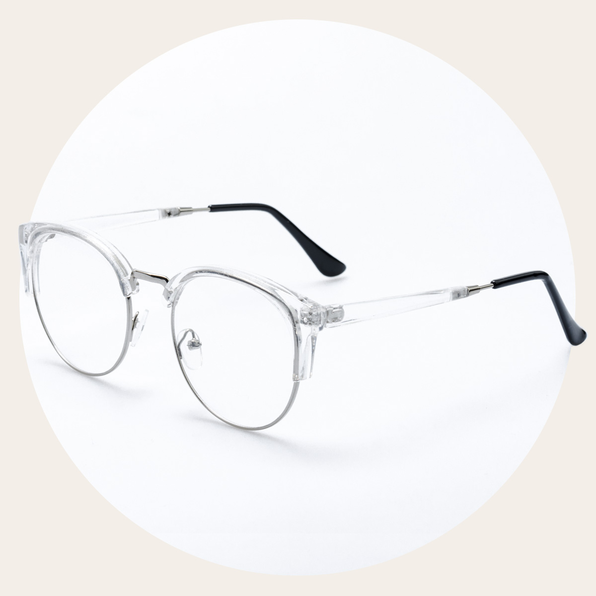 椭圆半框板材金属文艺眼镜架可配镜片潮个性眼
