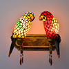 欧琈蒂凡尼彩色玻璃美式鹦鹉，鸟卧室床头灯过道，客厅玄关楼梯灯壁灯