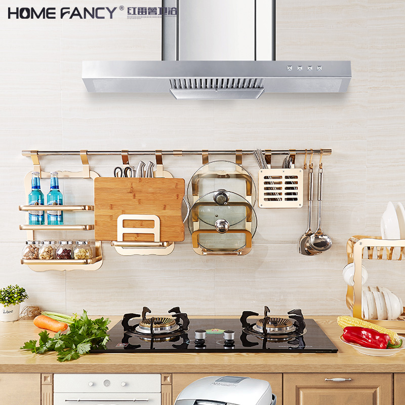 Space aluminum Kitchen Shelf Wall hanging Kitchen pylons Tool carrier flavoring Kitchen accessories Suspender goldenin the Decoration main material , Kitchen , Kitchen accessories , Shelf category - from Buy2taobao.com to provide professional Taobao agent buy service