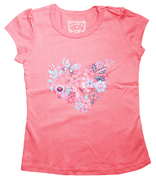 乐天BABY*pumpkin patch 3-4岁女童西瓜红蝴蝶全棉短袖T恤