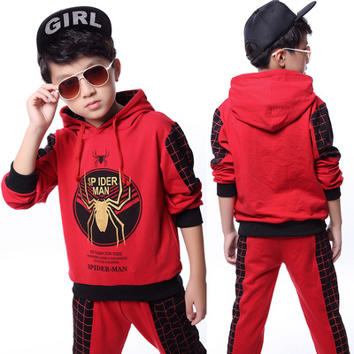 标题优化:新款韩版童套装男童秋装中大童儿童蜘蛛侠两件套