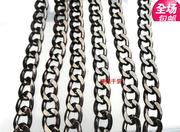 黑色扁链条包包五金配件钨钢链条扁锁链女包链条配件金属铁链