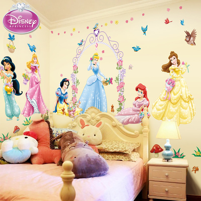 儿童房墙贴纸 卧室温馨卡通自粘壁纸超大迪士