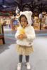 秋冬款韩国中小童装女童宝宝可爱白色带帽子毛毛大衣外套