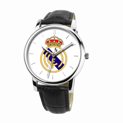 标题优化:HOSZION皇家马德里大LOGO足球迷个性定制送礼物创意概念手表包邮