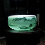 龙泉青瓷彩绘鲤鱼品茗杯