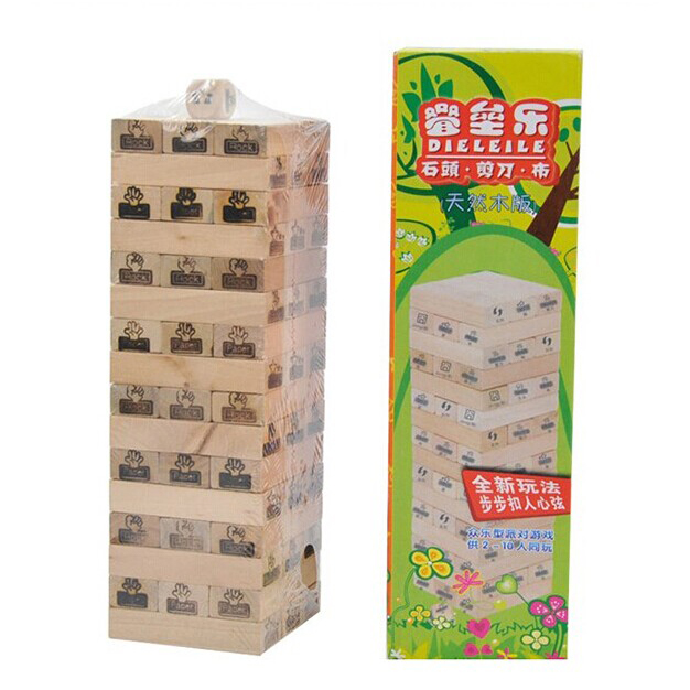 Pizu desktop game Stone scissors cloth Piles high Stacked layers Wood Edition 48 slicein the Toy/Childs/Puzzle/Building block/Model , Children's Chess/Table Games , Game piles of music category - from Buy2taobao.com to provide professional Taobao agent buy service