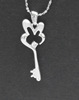 银时代 925纯银饰品 锆石钥匙项链吊坠 生日礼物 花式钥匙挂坠