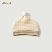 aqpa 婴儿囟门帽加厚纯彩棉帽男女宝宝新生儿帽子胎帽秋冬0-6个月