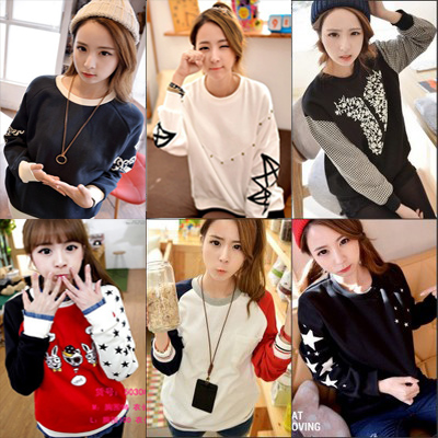 Korean Edition Long sleeve T-shirt Female models student girl jacket spring and autumn Thin section Base coat T-shirts Socket Sweater Autumn and winterin the Women's clothing/Boutique , Sweater/Fleece category - from Buy2taobao.com to provide professional Taobao agent buy service