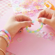 19女孩编织手链手绳 彩虹皮筋 发绳儿童DIY手工橡皮筋