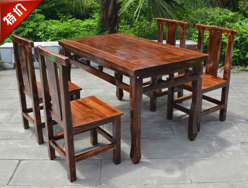 solid wood Restaurant Hotel dining table and chair combination Agritainment outdoors Tables and chairs solid wood Square table Antique table Dining chairin the Residential furniture , Tables , Dining table category - from Buy2taobao.com to provide professional Taobao agent buy service