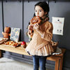 韩版童装女童春冬毛衣拼接儿童套头蕾丝边纱摆毛衣针织衫