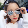 韩国时尚方框太阳镜复古透明框反光镜面墨镜 情侣彩膜太阳眼镜潮