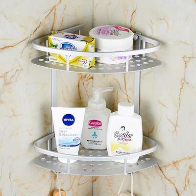 马谛氏 太空铝浴室置物架卫生间淋浴房2层壁挂卫浴洗澡间三角挂架