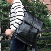 双肩包男韩版商务公文包皮，英伦百搭学生，电脑背包男旅行包时尚潮流