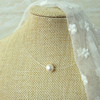 简单就很美。一颗天然珍珠，锁骨链气质，纯银透明隐形鱼线项链个性