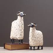 北欧创意绵羊摆件家居现代简约抽象酒柜婚房摆饰结婚礼物生日