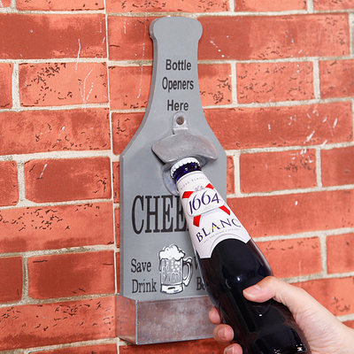 个性啤酒创意开瓶器带收纳酒吧复古装饰品挂件