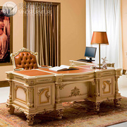 奢华书房家具欧式书桌，法式实木雕刻大班台宫廷别墅电脑桌写字台