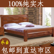 水曲柳实木床全实木床双人床卧室，家具高箱储物床1.8米双人床