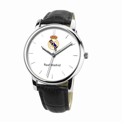 标题优化:HOSZION皇家马德里小LOGO足球迷个性定制送礼物创意概念手表包邮