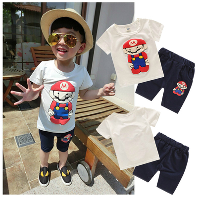 男童夏装套装2015潮儿童短袖韩版两件套1-3-4-6-8岁宝宝纯棉童装
