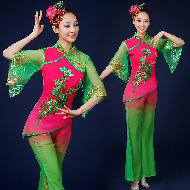 2019 new pattern Classical dance costume Middle and old age Younger service adult Nation Fan dance show clothingin the Women's clothing/Boutique , Costume/National costume/Stage costumes , National costume/Costumes category - from Buy2taobao.com to provide professional Taobao agent buy service