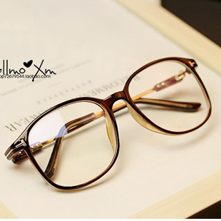 复古vintage平光镜大圆框，近视眼镜框女韩版时尚潮流眼镜架