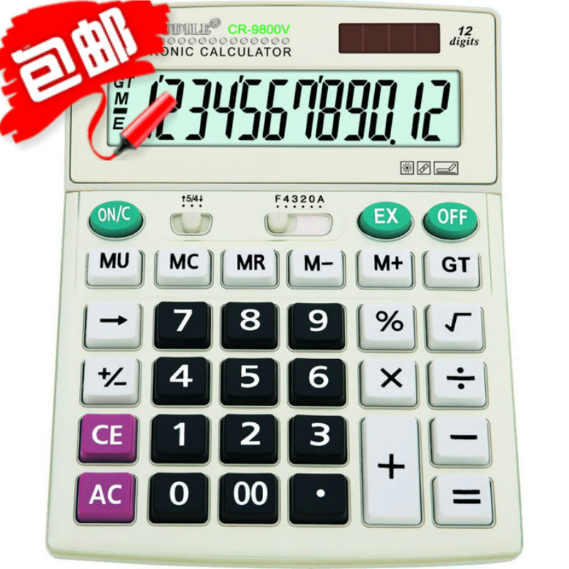 鳄鱼牌9800V计算器 超大按键 12位数字显示屏 太阳能+5号电池在类目 电子词典/电纸书/文化用品, 计算器中 - 来自Buy2taobao.com提供专业的淘宝代购服务