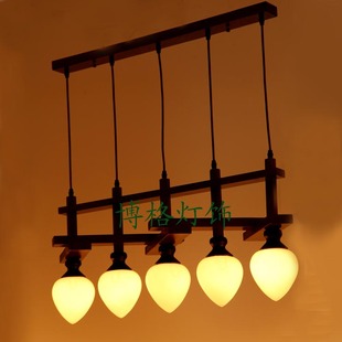 欧式美式乡村复古实木餐吊灯吧台灯中式简约个性创意仿古吊灯