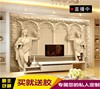定制壁画欧式3D立体浮雕天使背景墙墙纸客餐厅沙发壁纸