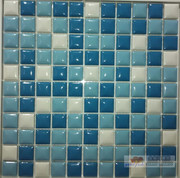 游泳池马赛克地中海蓝白色陶瓷，凸面镜面墙砖地砖，水池装饰瓷砖贴