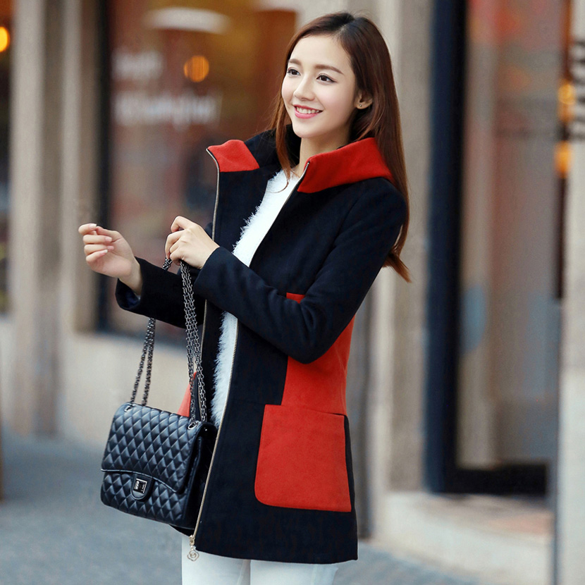 2014冬装新款女装韩版修身毛呢外套女中长款加棉加厚羊毛呢子大衣