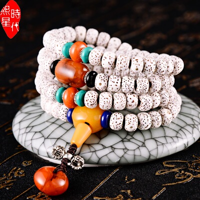 时代熙星海南星月菩提子108颗高密正月佛珠手串配饰男女手链