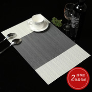 餐垫pvc西餐垫欧式日式拼色餐桌垫餐盘垫餐布，碗垫隔热垫水洗