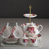 骨瓷下午茶茶具欧式花茶杯子套装陶瓷茶水壶金边杯碟组合带甜点盘