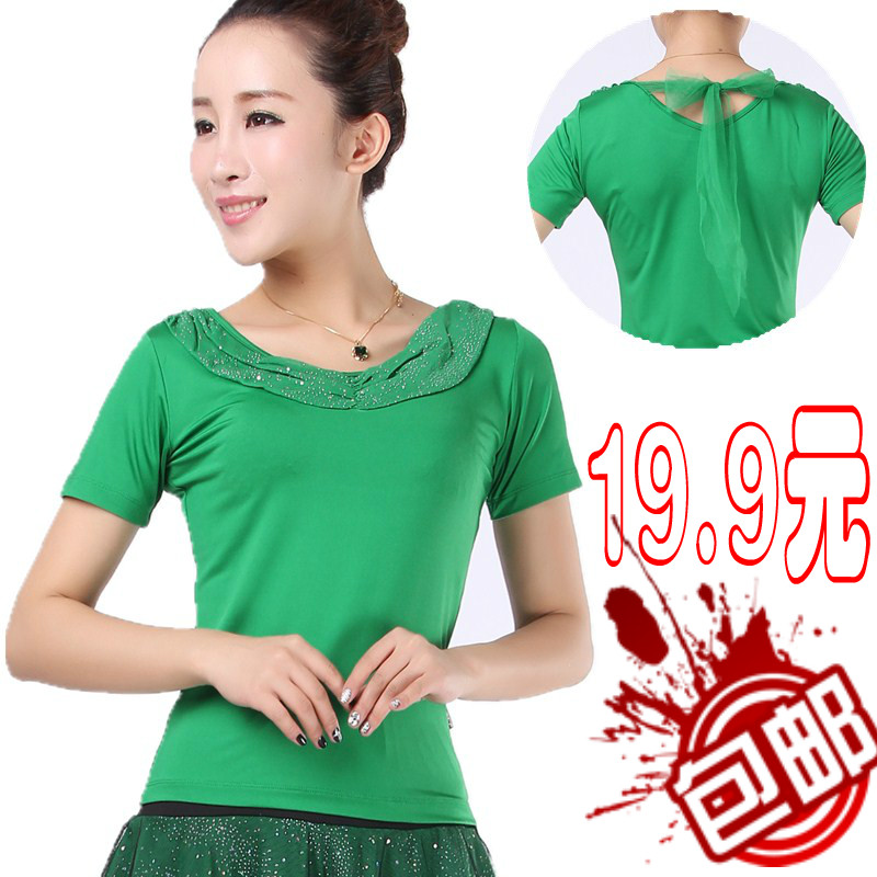 2018春夏新款广场舞服上衣服装女士舞蹈服健身服亮珠网纱表演练习在类目 运动/瑜伽/健身/球迷用品, 舞蹈/健美操/体操, 广场舞, 广场舞上装中 - 来自Buy2taobao.com提供专业的淘宝代购服务