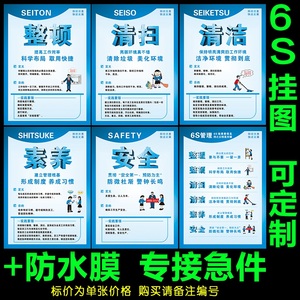 6S质量标语海报 企业文化宣传挂图 6S安全生产