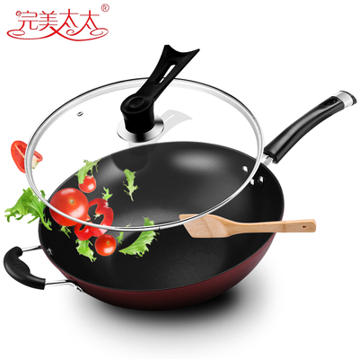 完美太太32CM炒锅不粘锅无油烟锅铁锅 电磁炉煤气通用锅厨房锅具