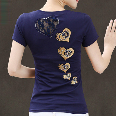 标题优化:2015新款夏装韩版女装半袖纯棉T恤女 民族风大码圆领短袖t恤 潮