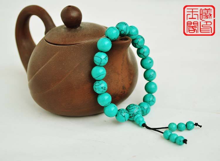 Pure natural Ore Turquoise Bracelet Tibet Beads Hand string men and women Jewelry 10-18mm Single round bead designin the Accessories/Fashion Jewelry, Bracelets category - from Buy2taobao.com to provide professional Taobao agent buy service